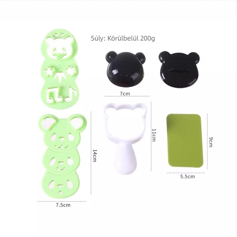 Panda alakú rizsgolyó formázó — DIY rizs alakító eszköz sushihoz és norihoz