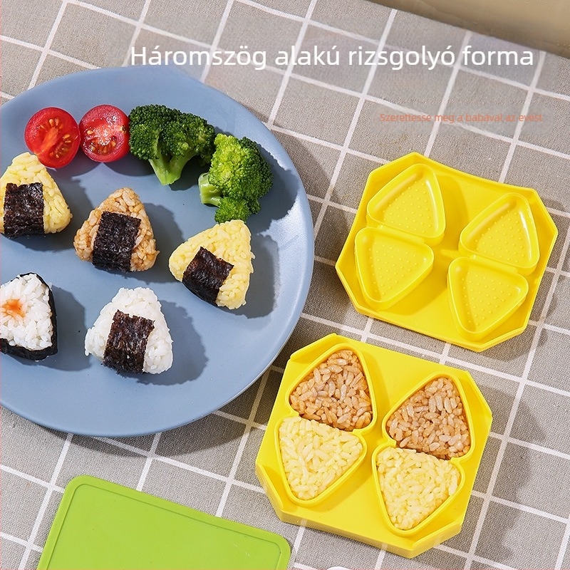 Japán mini háromszög alakú rizsgolyó forma, bébi rizs formázó, sushi forma DIY, egy harapás méretű, modell B41