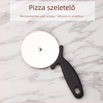 Pizza szeletelő kerékkel, 98 mm-es pengével, 430 rozsdamentes acél penge, élelmiszer-minőségű műanyag nyél