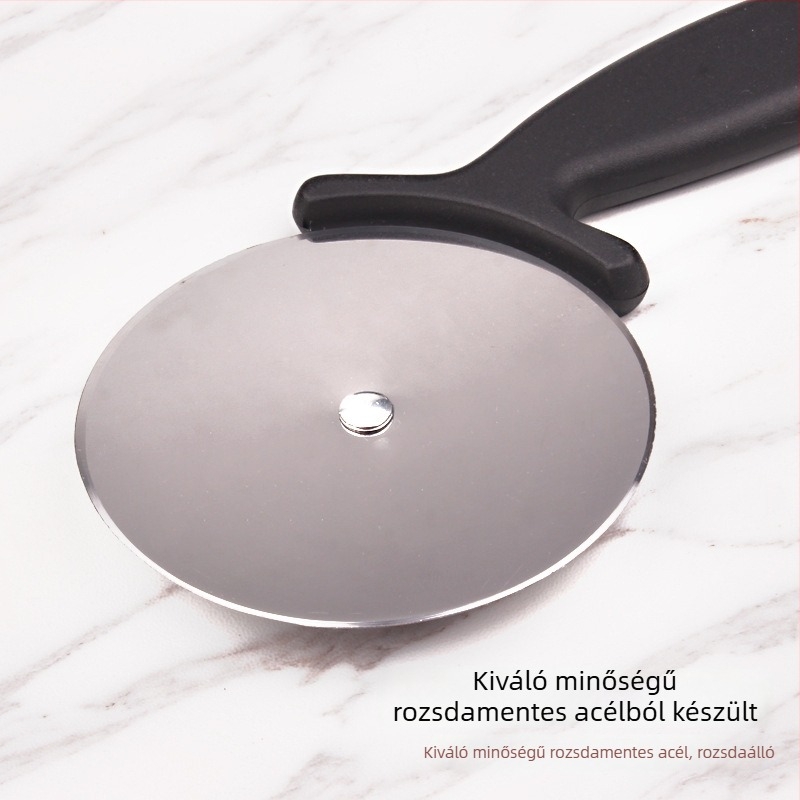 Pizza szeletelő kerékkel, 98 mm-es pengével, 430 rozsdamentes acél penge, élelmiszer-minőségű műanyag nyél