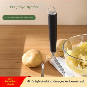 Rozsdamentes acél kézi burgonyapürítő – többfunkciós konyhai eszköz bébiételhez