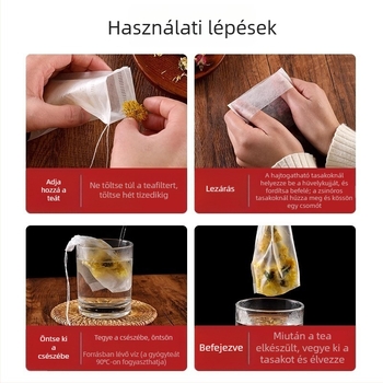 Kukoricaszálrostból készült teafilter zacskók – egyhasználatos, élelmiszer-minőségű teafilterek teához, leveshez és marinádokhoz