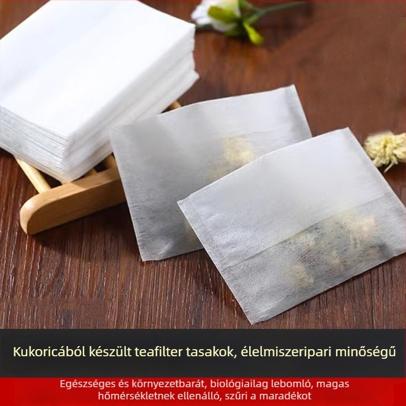 Kukoricaszálrostból készült teafilter zacskók – egyhasználatos, élelmiszer-minőségű teafilterek teához, leveshez és marinádokhoz