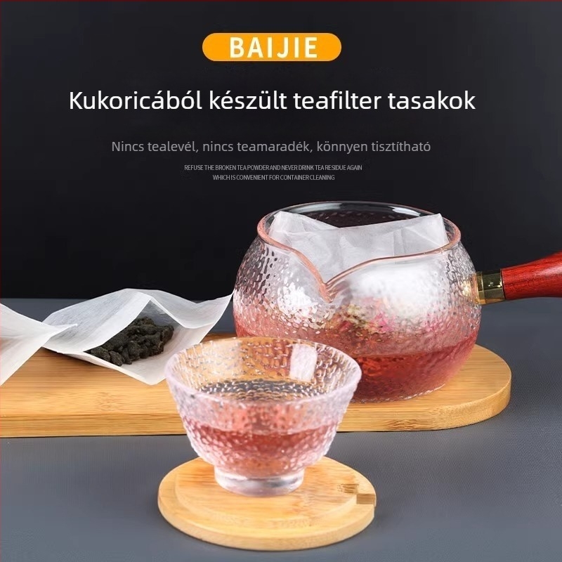 Kukoricaszálrostból készült teafilter zacskók – egyhasználatos, élelmiszer-minőségű teafilterek teához, leveshez és marinádokhoz