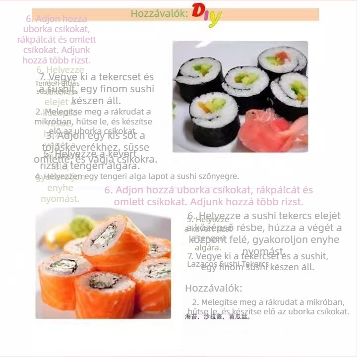 Sushi készítő és sushi forma készlet – tökéletes tekercsek