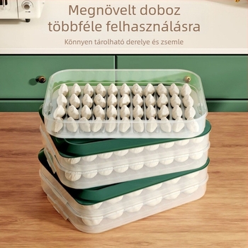 Műanyag gombóc tároló doboz 30,5 × 22 cm