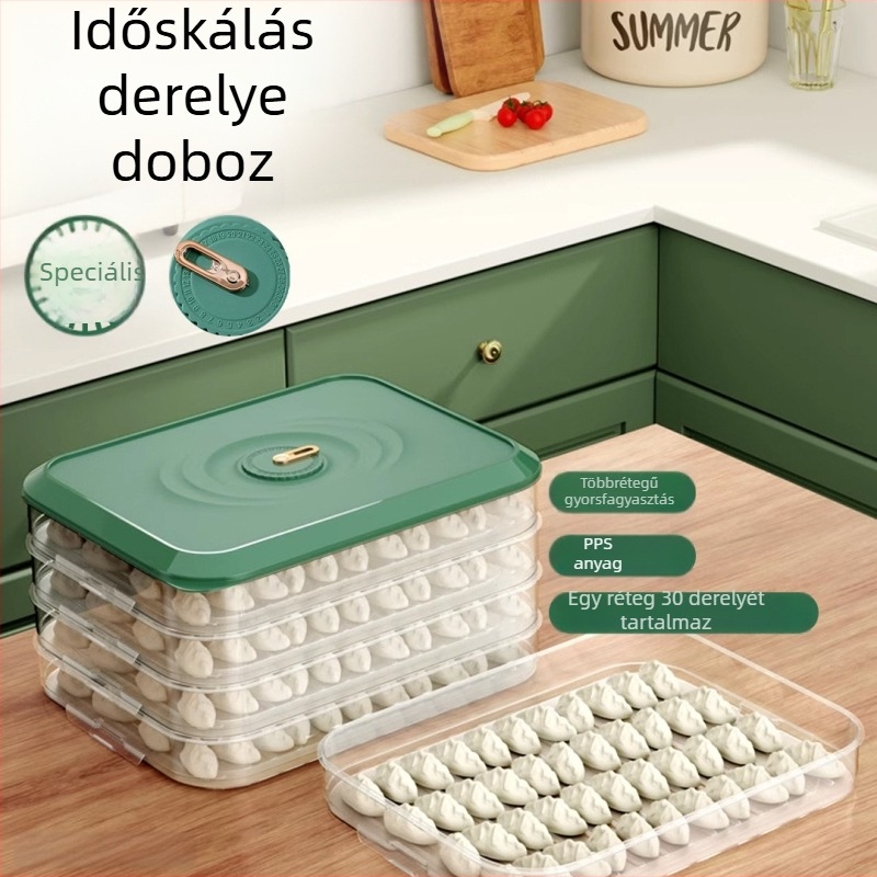 Műanyag gombóc tároló doboz 30,5 × 22 cm