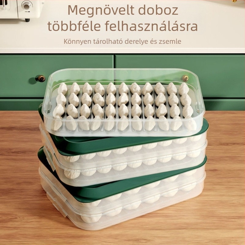 Műanyag gombóc tároló doboz 30,5 × 22 cm