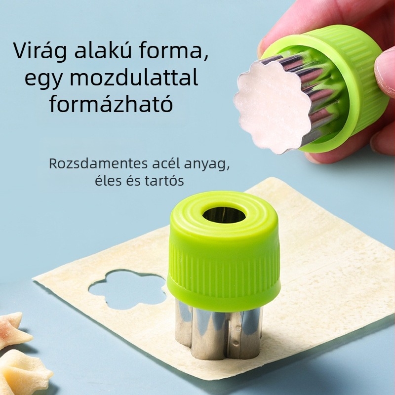 Rozsdamentes acélból készült pillangó tészta-relief forma; zöldség- és gyümölcsvágó; babaételek kiegészítője; wonton forma; rajzfilmszereplős süti sütő készlet