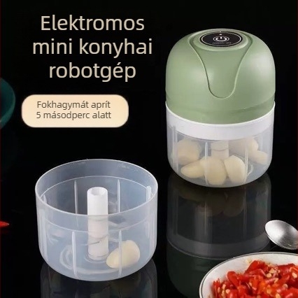 Elektromos fokhagymaprés, kompakt konyhai aprító, otthoni bébiétel-készítő és multifunkciós húsdaráló