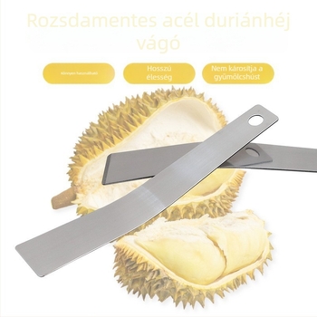 Durian hámozókés sabla alakú pengével, gyümölcs- és grapefruit-hámozó kés, vastított rozsdamentes acél