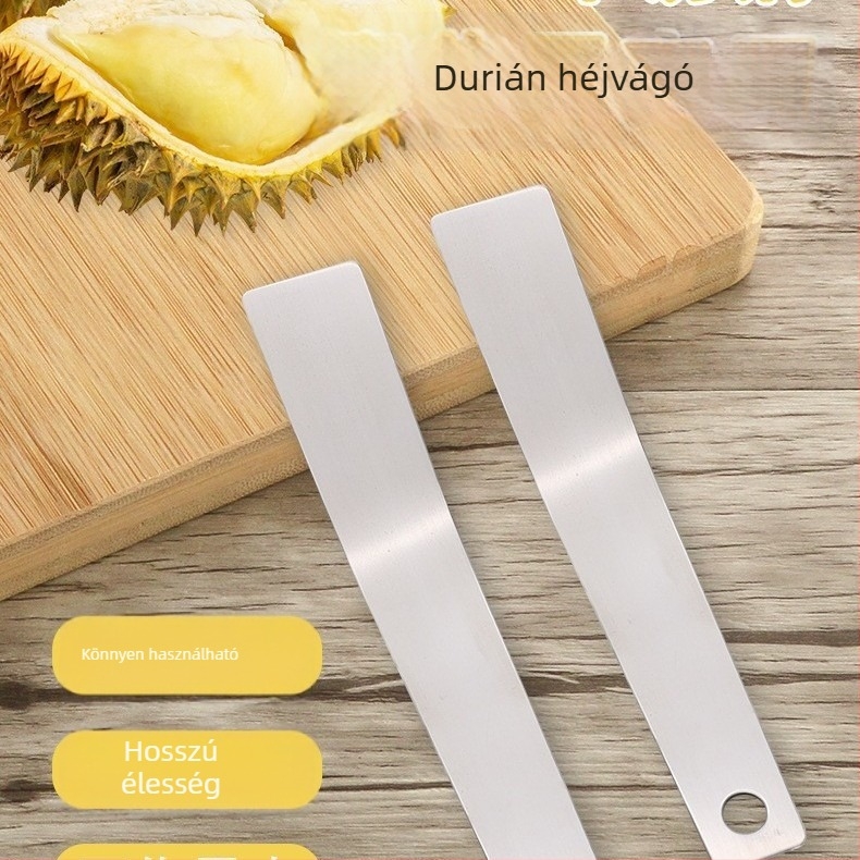Durian hámozókés sabla alakú pengével, gyümölcs- és grapefruit-hámozó kés, vastított rozsdamentes acél