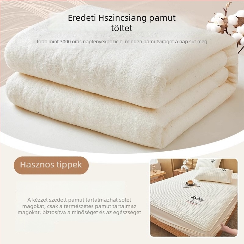 100% pamut quiltált ágyneműhuzat egyszemélyes ágyhoz, vastagított matracvédő, háromrészes készlet