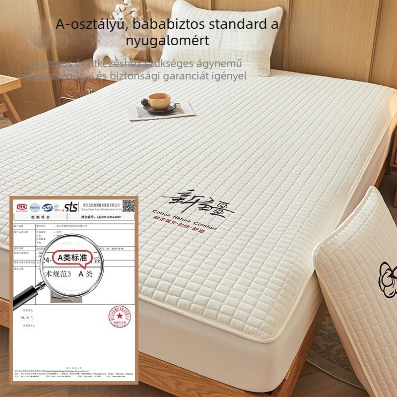 100% pamut quiltált ágyneműhuzat egyszemélyes ágyhoz, vastagított matracvédő, háromrészes készlet