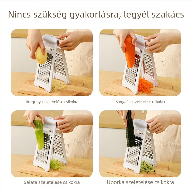 Új háztartási konyhai burgonya- és retkreszelő, rozsdamentes acél, kétoldalas multifunkciós zöldségvágó