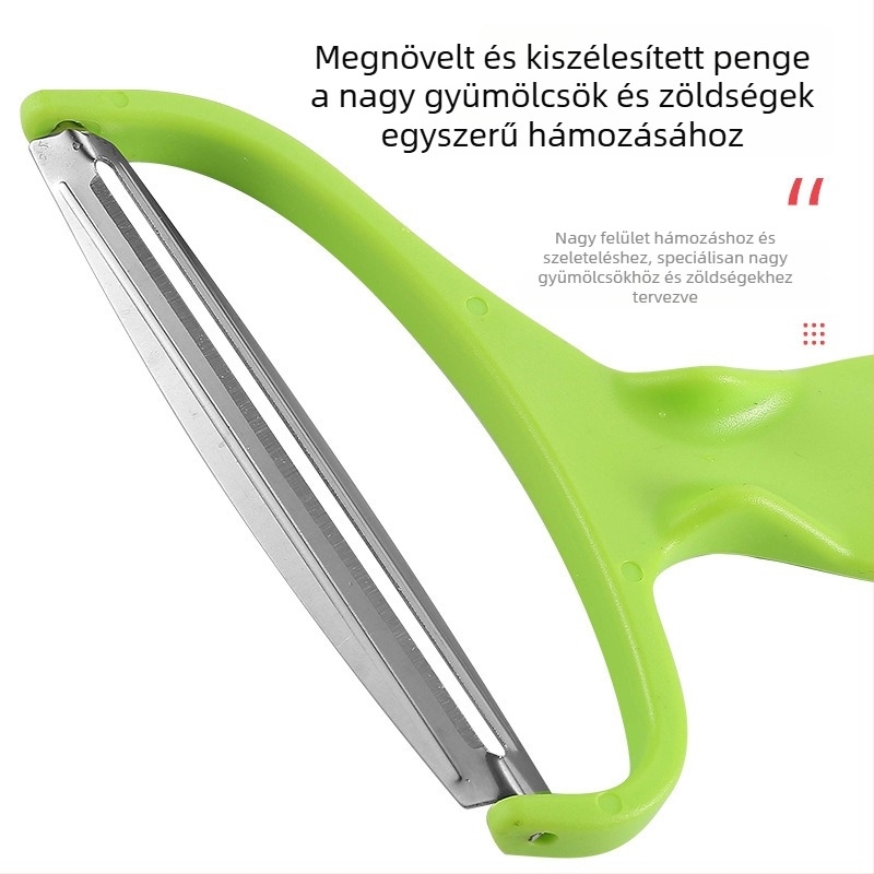 Többfunkciós káposztaszeletelő széles nyílású kivitel, hámozó káposztához, dinnyéhez és gyümölcsökhöz; rozsdamentes acél 420J2