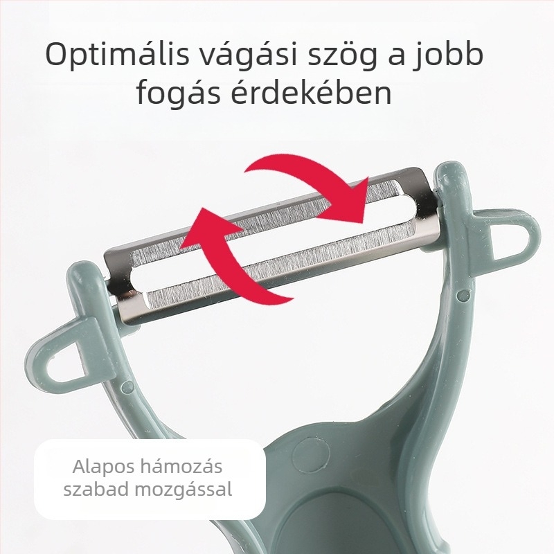 Többfunkciós gyümölcskés hámozóval és reszelővel, rozsdamentes acél pengével