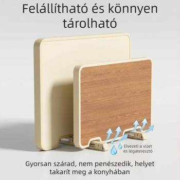 Kétoldalas vágódeszka ebonafából, tartóval és élezőkővel