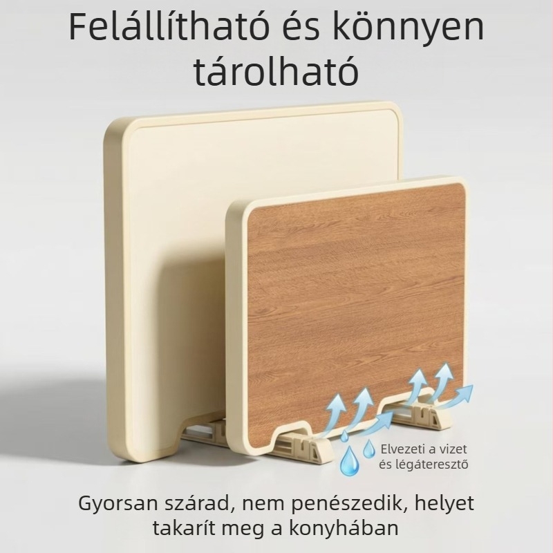 Kétoldalas vágódeszka ebonafából, tartóval és élezőkővel