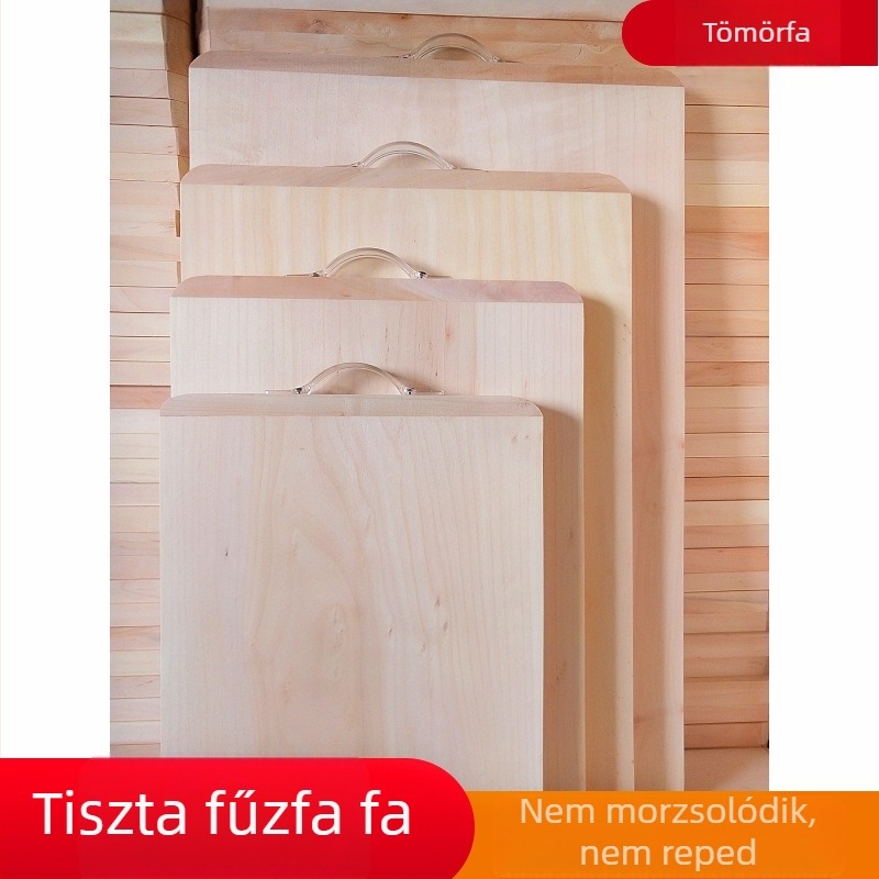 Téglalap alakú, tömör fűzfa vágódeszka, vastagított kivitel, lakkozás és adalékanyagok nélkül