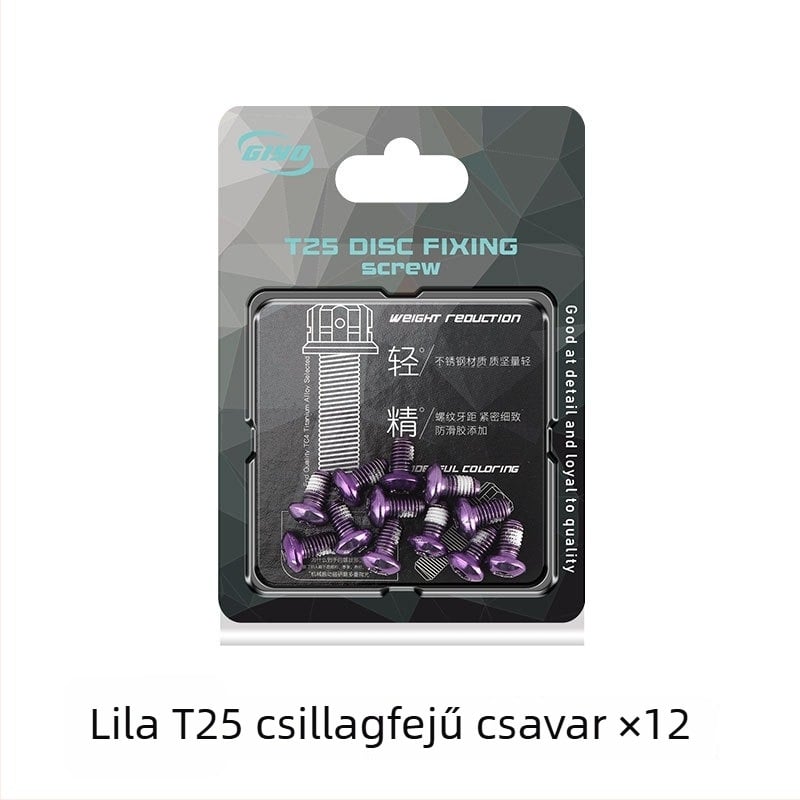 Színes fékrotor csavarok kerékpárhoz, MTB korongcsavarok, T25, M5x10