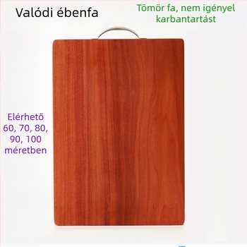 Ebony-fa vágódeszka, masszív, antibakteriális és anti-mildew, nagy méretű, kétoldalas, kés és tészta nyújtásához alkalmas