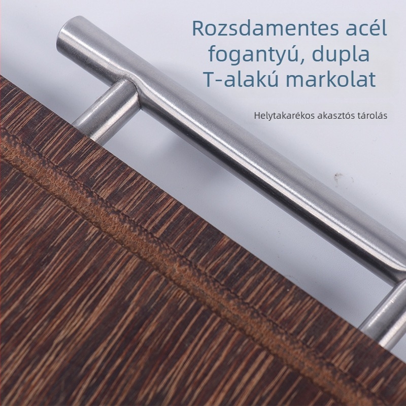Konyhai kétoldalas fa vágódeszka T-s markolattal a felakasztáshoz – többfunkciós