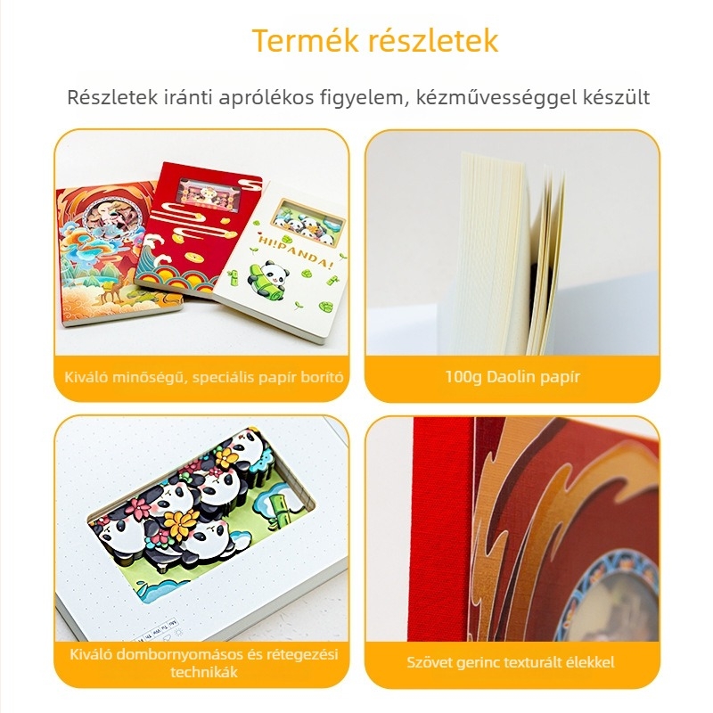 3D üreges papírszobrászati jegyzetfüzet nemzeti stílusú kulturális és kreatív útinaplóval, testre szabható