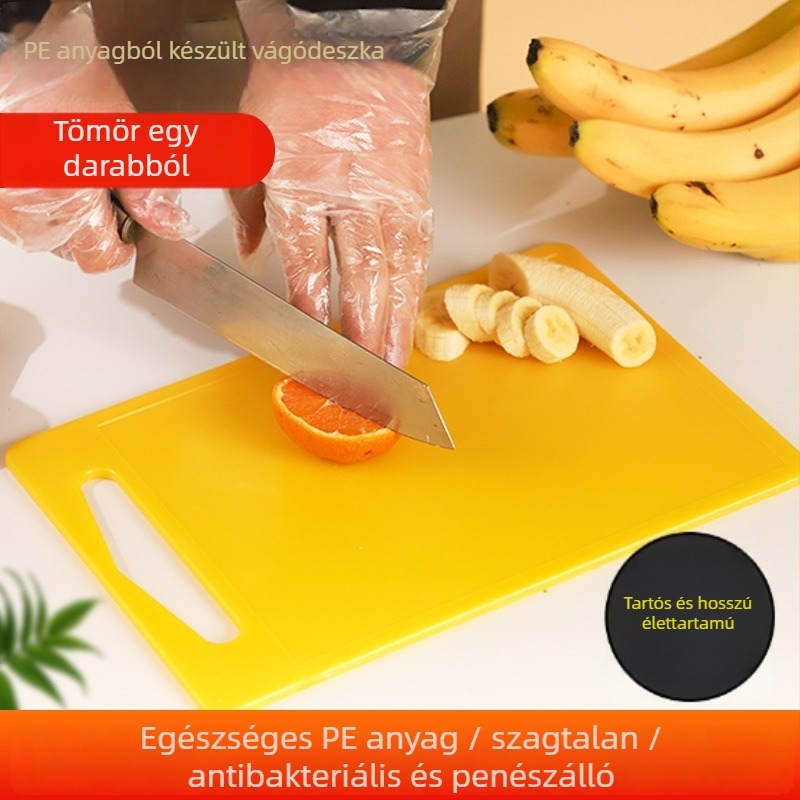 PE anyagú kétoldalas vágódeszka, csúszásmentes, penészálló, konyhai, többfunkciós