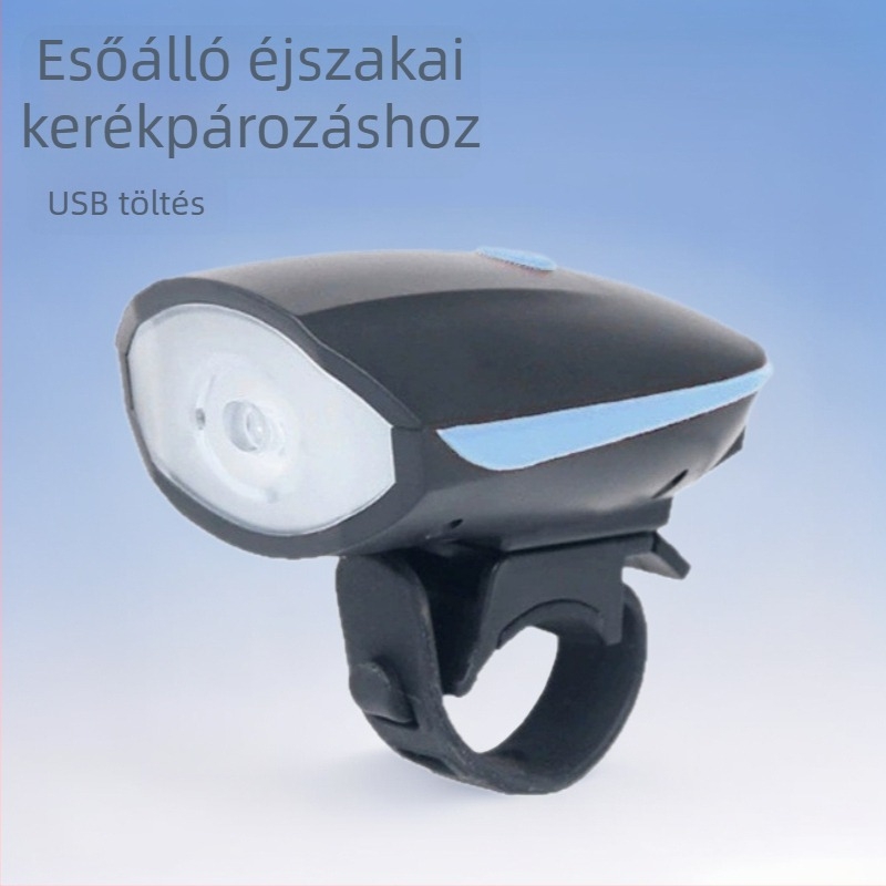 USB-C töltésű kerékpár lámpa éjszakai tekeréshez hang- és fényriasztással