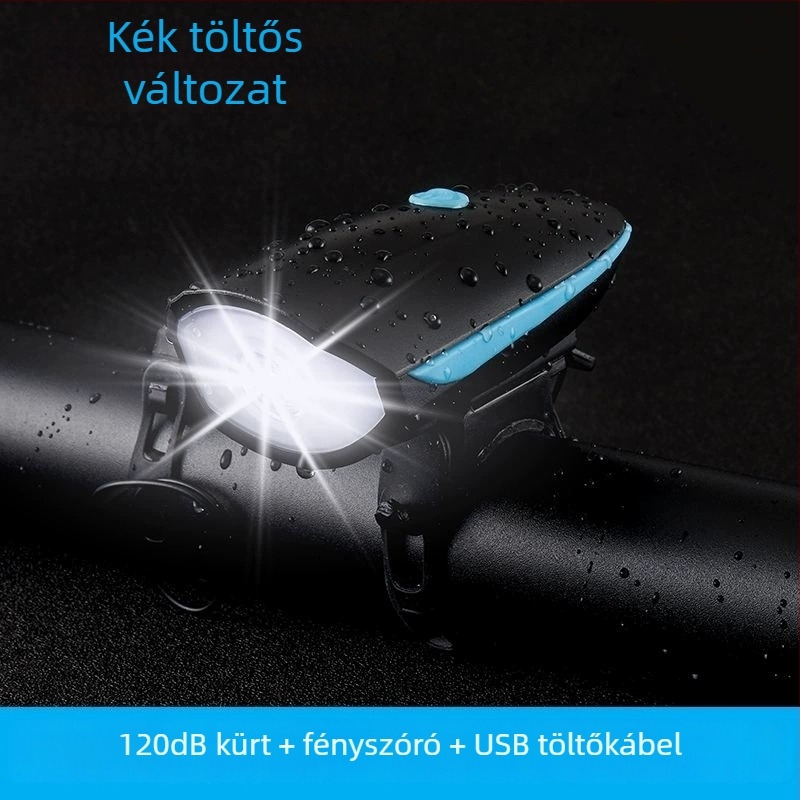 USB-C töltésű kerékpár lámpa éjszakai tekeréshez hang- és fényriasztással