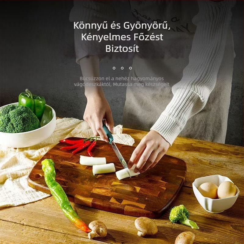 Kétoldalas akácfa vágódeszka – antibakteriális, penészálló, masszív fa konyhai eszköz