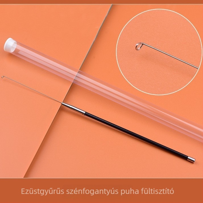 Szénacél professzionális fültisztító eszközök készlet – fülkanál, felhő-kés, fülpiszkáló, gombafej, gyapotpálcák, fülhurok