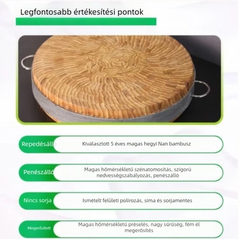 Körkörös, vastag bambusz vágódeszka – konyhai használatra, húsnak, csontoknak és zöldségeknek, otthoni és kereskedelmi használatra