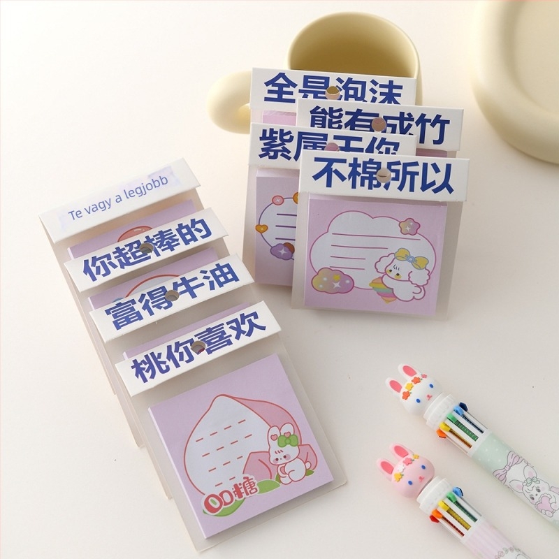 Chenxi aranyos rajzfilmfigurás ragasztós jegyzetek – irodai memofüzet, 60 oldal