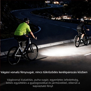 Ambush 7588 Kerékpár első lámpa — újratölthető, éjszakai tekeréshez, elektromos kürttel