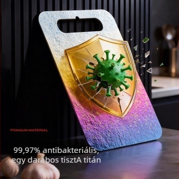 Új tiszta titán vágódeszka, kétoldalas, jégkristály mintázattal, antibakteriális és penészmentes, háztartási használatra