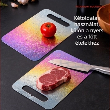 Új tiszta titán vágódeszka, kétoldalas, jégkristály mintázattal, antibakteriális és penészmentes, háztartási használatra