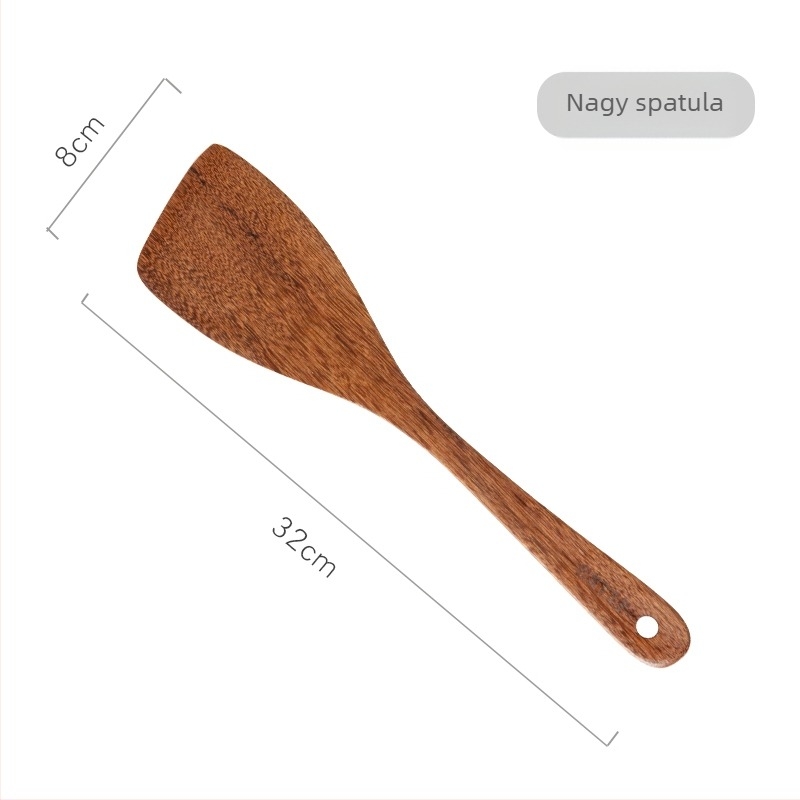 Fa spatula készlet a konyhához, magas hőállóságú