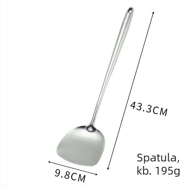 304 rozsdamentes acél spatula készlet hosszú nyelekkel, konyhai eszközök, égés elleni védelem