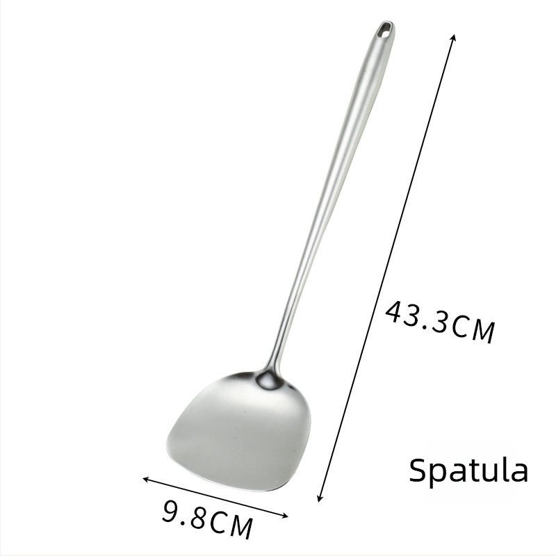 304 rozsdamentes acél spatula készlet hosszú nyelekkel, konyhai eszközök, égés elleni védelem