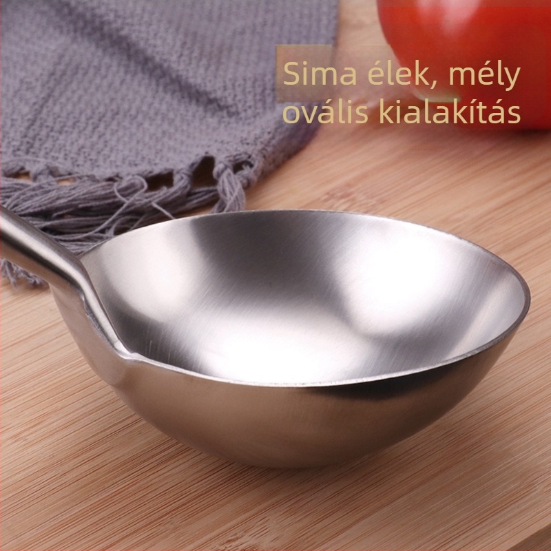 Rozsdamentes acél konyhai spatula fa nyéllel, hosszú nyéllel, vastított fejjel, tartós