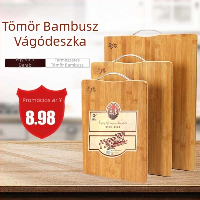 Konyhai bambusz vágódeszka – vastag vágódeszka, nyújtódeszka tésztához, gyümölcs vágódeszka