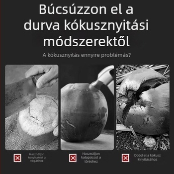 Rozsdamentes acélból készült kókusznyitó, kés és fúróeszköz otthoni használatra