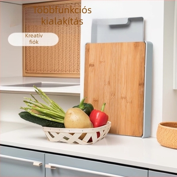 Beépített fiókos műanyag vágódeszka, multifunkcionális, vastag ABS anyagból, konyhai tároláshoz
