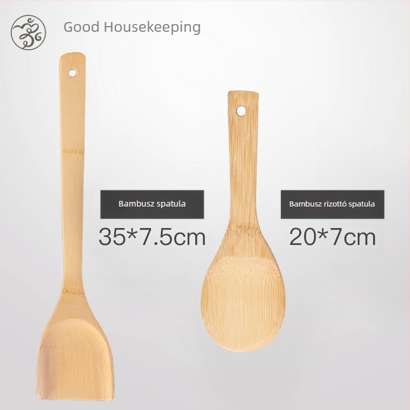Bambusz szögletes spatula a konyhához, nem tapadós