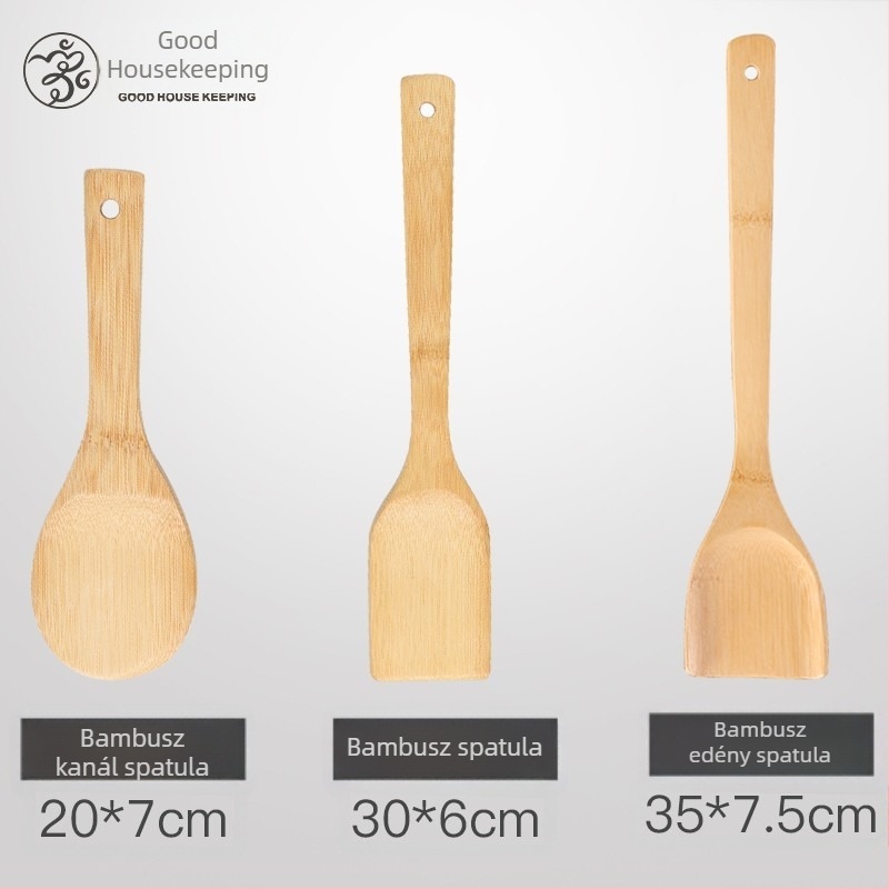 Bambusz szögletes spatula a konyhához, nem tapadós