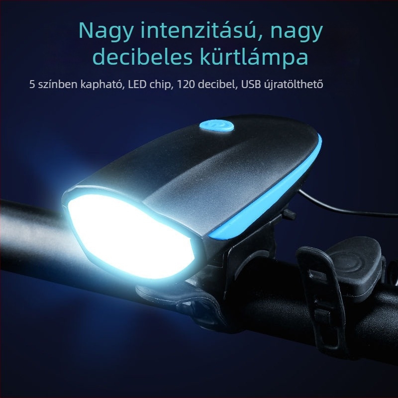 USB‑újratölthető kerékpár első lámpa, vízálló, éjszakai kerékpározáshoz hegyi kerékpárhoz