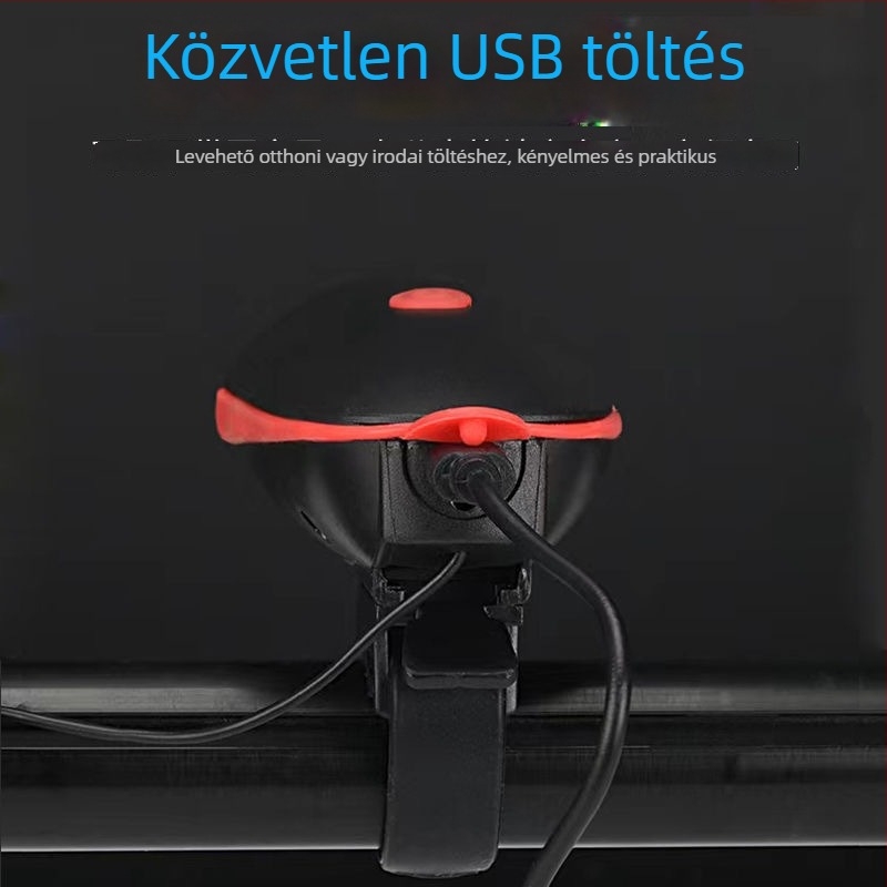 USB‑újratölthető kerékpár első lámpa, vízálló, éjszakai kerékpározáshoz hegyi kerékpárhoz