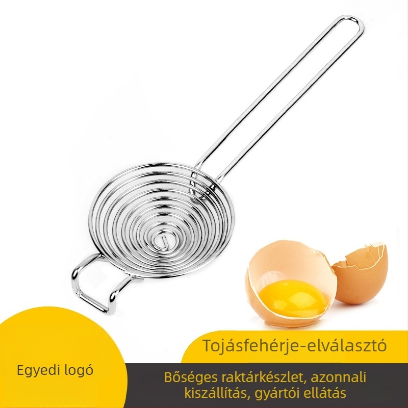 304 rozsdamentes acél tojásfehérje és tojássárgája szeparáló, konyhai eszköz